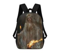 sinyumoney Fantasy Castle Waterfall - Zaino scolastico per adolescenti, con stampa 3D, regolabile, con tasche alla moda, per bambini, ragazzi, ragazze, studenti e adolescenti, Daughters Of Magic, 17"