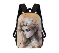 sinyumoney Fantasy Castle Waterfall - Zaino scolastico per adolescenti, con stampa 3D, regolabile, con tasche alla moda, per bambini, ragazzi, ragazze, studenti e adolescenti, Spring Frost Fae, 17"