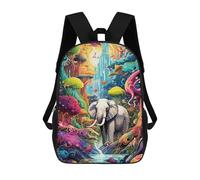 sinyumoney Fantasy Forest with Elephant Zaini Casual Per Bambini, Borse Scolastiche Per Ragazzi E Ragazze, Zaini Per Libri, Zaini 17inch