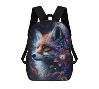 sinyumoney Fantasy Fox with Flowers-1 Zaini Per Bambini, Zaini Scolastici Personalizzati 3D Per Ragazzi E Ragazze, Zaini Scolastici Grandi, Zaini Casual Da Giorno 17inch
