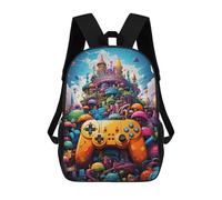 sinyumoney Fantasy Game Controller Cityscape Zaino Scolastico Zaino Per Bambini Borsa Scolastica Di Grande Capacità Zaino Per Bambini Per La Scuola Zaino 3D Borsa Per Libri Regali Per Bambini 17inch