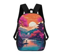 sinyumoney Fantasy Landscape 4 Zaini Per Ragazzi Stampati 3D Zaini Da Viaggio Alla Moda Per Ragazzi (primario, College), Colorful Nature, 17"