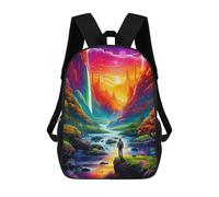 sinyumoney Fantasy Landscape with Waterfall Zaino Per Bambini, Borsa Scolastica Di Grande Capacità, Zaino Per Studenti, Zaino Per Ragazzi, Ragazze, Adulti, Adolescenti 17inch