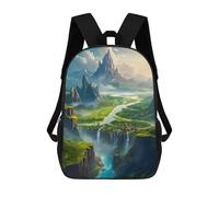 sinyumoney Fantasy Mountain Valley Zaino Per Bambini Zaino Divertente E Alla Moda Borsa Per Libri Per Ragazzi E Adolescenti Borse Scolastiche Stampate in 3D Per Ragazzi 17inch