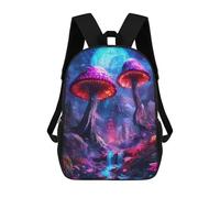 sinyumoney Fantasy Mushroom Forest Zaino Scolastico Per Bambini, Stampato in 3D, Borsa Scolastica Alla Moda, Borsa Scolastica Casual Per Ragazzi, Studenti Delle Scuole Elementari E Medie 17inch