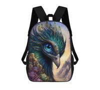 sinyumoney Fantasy Peacock Eagle Portrait Zaino Scolastico Per Bambini Stampato in 3D, Zaini Da Viaggio Ad Alta Capacità, Borse Per Libri, Zaini Scolastici Per Bambini 17inch