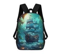 sinyumoney Fantasy Pirate Ship Zaini Per Bambini, Zaini Scolastici Personalizzati 3D Per Ragazzi E Ragazze, Zaini Scolastici Grandi, Zaini Casual Da Giorno 17inch