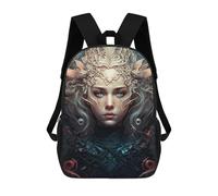 sinyumoney Fantasy Queen Portrait Zaino, Zaino Per Bambini, Borsa Scolastica Per Studenti, Zaino Per Libri, Borsa Scolastica Stampata in 3D Per Ragazzi E Ragazze 17inch