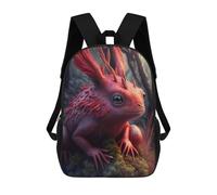 sinyumoney Fantasy Red Lizard in Forest Zaini Per Bambini Zaino Scolastico Borsa Scolastica Stampata in 3D Borsa Scolastica Per Ragazzi Studenti Delle Scuole Elementari E Medie 17inch