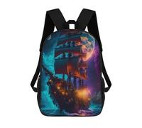 sinyumoney Fantasy Sailing Ship -6 Zaino Scolastico Stampato in 3D, Borse Scolastiche Per Ragazzi E Ragazze, Zaino Per Laptop Per Bambini/studenti/adulti 17inch