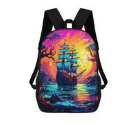 sinyumoney Fantasy Sailing Ship Sunset Zaini Casual Per Bambini, Borse Scolastiche Per Ragazzi E Ragazze, Zaini Per Libri, Zaini 17inch