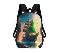 sinyumoney Fantasy Ship in Mystic Light Zaino Scolastico Per Bambini, Borsa Scolastica Stampata in 3D Per Ragazzi, Studenti Delle Scuole Elementari E Medie 17inch