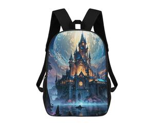sinyumoney Fantasy Spooky Castle Zaino Per Bambini, Borsa Scolastica Di Grande Capacità, Zaino Per Studenti, Zaino Per Ragazzi, Ragazze, Adulti, Adolescenti 17inch