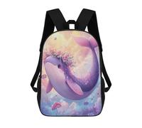 sinyumoney Fantasy Whale with Flowers Zaino Scolastico Alla Moda Per Studenti, Adatto A Ragazzi E Ragazze, Ideale Per Viaggi All'aperto E Attività Ricreative. 17inch
