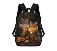 sinyumoney Fat Cat Candle Dinner Food Zaino Scolastico Alla Moda Per Studenti, Adatto A Ragazzi E Ragazze, Ideale Per Viaggi All'aperto E Attività Ricreative. 17inch