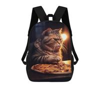 sinyumoney Fat Cat Stealing Pizzs Zaini Per Bambini Zaino Scolastico Borsa Scolastica Stampata in 3D Borsa Scolastica Per Ragazzi Studenti Delle Scuole Elementari E Medie 17inch