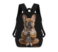 sinyumoney Femminile Moon Zaino Scuola Per Bambini Stampato In 3D, Ideale Per Viaggi E Letture, Per Ragazzi E Studenti Primaria, Bulldog Yoga Relax, 17"