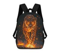 sinyumoney Fiery Cheetah Zaino Scolastico Per Bambini, Borsa Scolastica Stampata in 3D Per Ragazzi, Studenti Delle Scuole Elementari E Medie 17inch