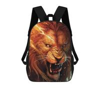 sinyumoney Fiery Lion Roar -3 Zaini Per Bambini, Zaini Scolastici Personalizzati 3D Per Ragazzi E Ragazze, Zaini Scolastici Grandi, Zaini Casual Da Giorno 17inch