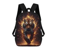 sinyumoney Fiery Tiger - Abstract Animal Art Zaino Scolastico Stampato in 3D, Borse Scolastiche Per Ragazzi E Ragazze, Zaino Per Laptop Per Bambini/studenti/adulti 17inch