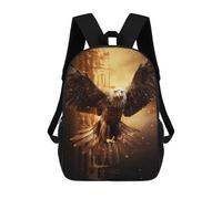 sinyumoney Fire Flames Bald Eagle USA Zaino Scolastico Alla Moda Per Studenti, Adatto A Ragazzi E Ragazze, Ideale Per Viaggi All'aperto E Attività Ricreative. 17inch