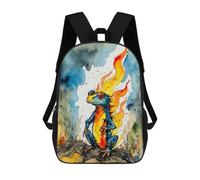 sinyumoney Fire Frog Watercolor Zaino Scolastico Per Bambini, Stampato in 3D, Borsa Scolastica Alla Moda, Borsa Scolastica Casual Per Ragazzi, Studenti Delle Scuole Elementari E Medie 17inch