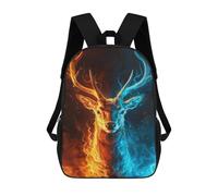 sinyumoney Fire & Ice Deer Art Print Zaino Scolastico Stampato in 3D Zaino Scolastico Per Bambini Zaini Scolastici Zaini Da Viaggio Borsa Casual Alla Moda Per Bambini Studenti Scolastici 17inch