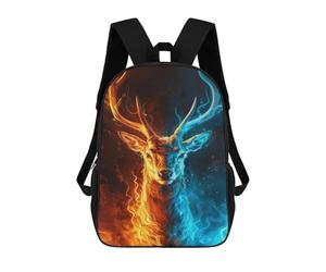 sinyumoney Fire & Ice Deer Art Print Zaino Scolastico Stampato in 3D Zaino Scolastico Per Bambini Zaini Scolastici Zaini Da Viaggio Borsa Casual Alla Moda Per Bambini Studenti Scolastici 17inch