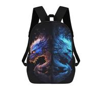 sinyumoney Fire & Ice Fantasy Dragon Artwork Zaino Scolastico Leggero Per Aeroporto E Università Per Ragazzi/ragazze/adolescenti 17inch