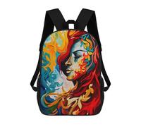 sinyumoney Flame of Passion Abstract Art Zaino Scolastico Per Bambini Alla Moda Casual Zaini Per Bambini Stampati in 3D Borse Scolastiche Per Ragazzi Zaino Grande 17inch