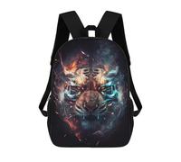 sinyumoney Flame Tiger Portrait Zaino Scolastico Stampato in 3D Zaini Casual Per Bambini Borsa Scolastica Stampata in 3D Per Ragazzi Delle Elementari E Delle Medie 17inch