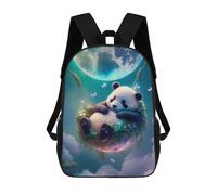 sinyumoney Flame Wolf Artwork - 3 Zaino scolastico stampato in 3D per ragazzi e ragazze, zaino per computer portatile per bambini/studenti/adulti, Panda Dreams In Moonlit Sky -1, 17"