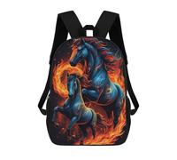 sinyumoney Flaming Horse Artwork Zaini Per Bambini, Zaini Scolastici Personalizzati 3D Per Ragazzi E Ragazze, Zaini Scolastici Grandi, Zaini Casual Da Giorno 17inch