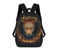 sinyumoney Flaming Leopard Portrait -3 Zaino, Borsa Scolastica Stampata in 3D, Borsa Per Il Pranzo Scolastico, Zaino Da Viaggio, Zaino Per Amici, Zaino Scolastico Per Ragazze E Ragazzi 17inch