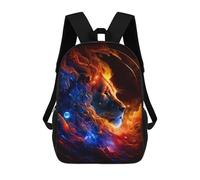 sinyumoney Flaming Lion Artwork -10 Zaino Per Bambini, Zaino Scolastico Per Bambini, Zaini Scolastici Stampati in 3D Per Ragazzi E Studenti Adolescenti 17inch