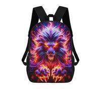 sinyumoney Flaming Lion ArtworkZaino Scolastico Per Bambini, Zaini Stampati in 3D, Zaini Alla Moda Per La Scuola Elementare E Media Per Ragazzi. 17inch
