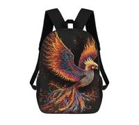 sinyumoney Flaming Phoenix Artwork -3 Zaini Scolastici Stampati in 3D Zaini Scolastici Alla Moda Per Bambini Zaini Per Ragazzi Per Studenti Delle Scuole Medie 17inch