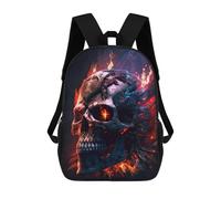 sinyumoney Flaming Skull Artwork Zaino, Borsa Scolastica Stampata in 3D, Borsa Per Il Pranzo Scolastico, Zaino Da Viaggio, Zaino Per Amici, Zaino Scolastico Per Ragazze E Ragazzi 17inch