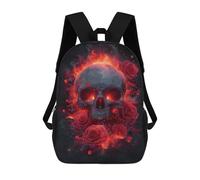 sinyumoney Flaming Skull Roses Art Print Zaino Impermeabile Da Viaggio, Borsa Per Computer Per Ragazze Adolescenti, Ragazzi, Donne E Uomini 17inch