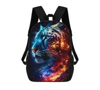 sinyumoney Flaming Tiger Artwork -10 Zaini Per Bambini Zaino Scolastico Borsa Scolastica Stampata in 3D Borsa Scolastica Per Ragazzi Studenti Delle Scuole Elementari E Medie 17inch