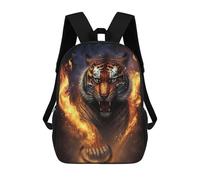sinyumoney Flaming Tiger Artwork -11 Zaino Scolastico Per Bambini Alla Moda Casual Zaini Per Bambini Stampati in 3D Borse Scolastiche Per Ragazzi Zaino Grande 17inch