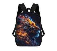 sinyumoney Flaming Tiger Profile Zaino Scolastico Per Ragazze E Ragazzi, Zaini Di Grande Capacità, Zaini Leggeri Per Bambini E Studenti 17inch