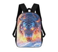 sinyumoney Flaming Tiger Snow Background Zaini, Zaino Per Bambini, Borsa Scolastica Per Studenti, Zaini Da Viaggio Stampati in 3D, Zaino Accessorio Moda, Zaini Impermeabili Per Bambini 17inch