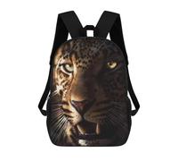 sinyumoney Flaming Unicorn Majesty Zaino per bambini con stampa 3D per ragazzi e adolescenti, Leopard Ritratto Close-up, 17"