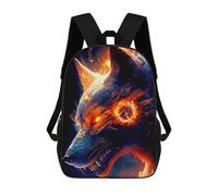 sinyumoney Flaming Wolf Artwork -8 Zaino Per Bambini Zaino Divertente E Alla Moda Borsa Per Libri Per Ragazzi E Adolescenti Borse Scolastiche Stampate in 3D Per Ragazzi 17inch