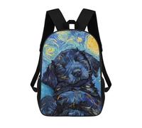 sinyumoney Flat Coated Puppy Sleeping Zaino Scolastico Stampato in 3D Per Bambini, Zaino Scolastico Casual Alla Moda Per Bambini Studenti 17inch