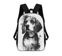 sinyumoney FlatCoated Retriever Water Zaino Per Bambini Alla Moda E Divertente, Zaino Per Ragazzi E Adolescenti, Borsa Da Scuola Stampa 3D Per Ragazzi, Beagle Dog Black Ink, 17"