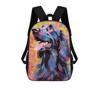 sinyumoney FlatCoated Retriever Water Zaino Per Bambini Alla Moda E Divertente, Zaino Per Ragazzi E Adolescenti, Borsa Da Scuola Stampa 3D Per Ragazzi, Colorful Flatcoated Dog, 17"