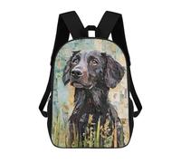 sinyumoney FlatCoated Retriever Water Zaino Per Bambini Alla Moda E Divertente, Zaino Per Ragazzi E Adolescenti, Borsa Da Scuola Stampa 3D Per Ragazzi, Flat-coated Retriever Paper Collage, 17"