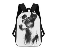 sinyumoney FlatCoated Retriever Water Zaino Per Bambini Alla Moda E Divertente, Zaino Per Ragazzi E Adolescenti, Borsa Da Scuola Stampa 3D Per Ragazzi, Jack Russel Terrier Ink, 17"
